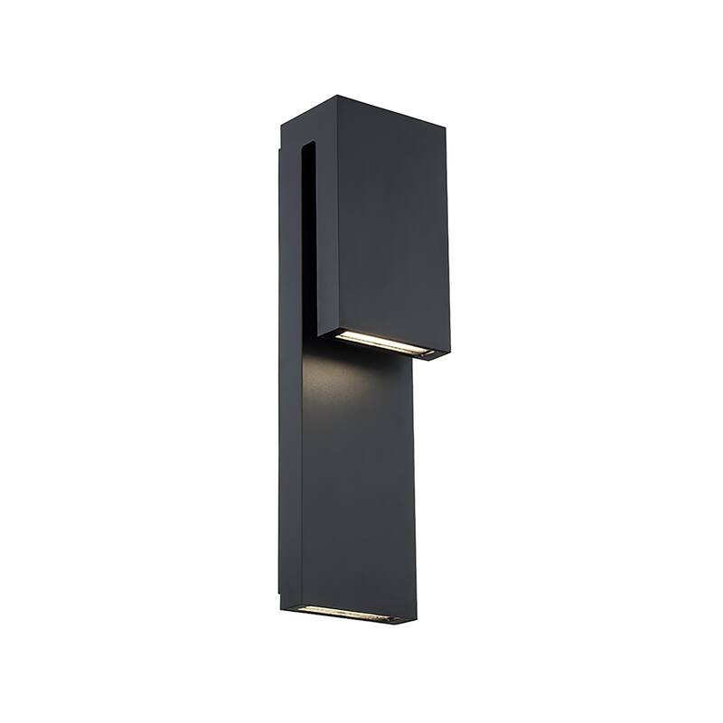Double Down 18in LED Indoor or Outdoor Wall Light 3000K in Black - 18-inch - Black - 18-inch