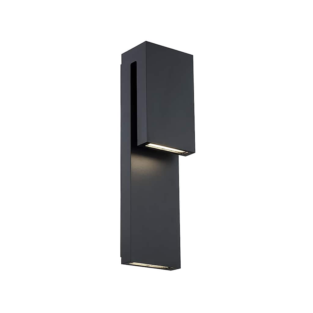 Double Down 18in LED Indoor or Outdoor Wall Light 3000K in Black - 18-inch