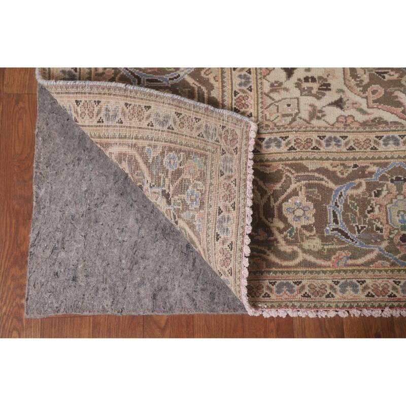 Hand Knotted Oriental 100% Wool Carpet Traditional Floral Pink Kashan Area Rug - 10' 0'' X 6' 9''