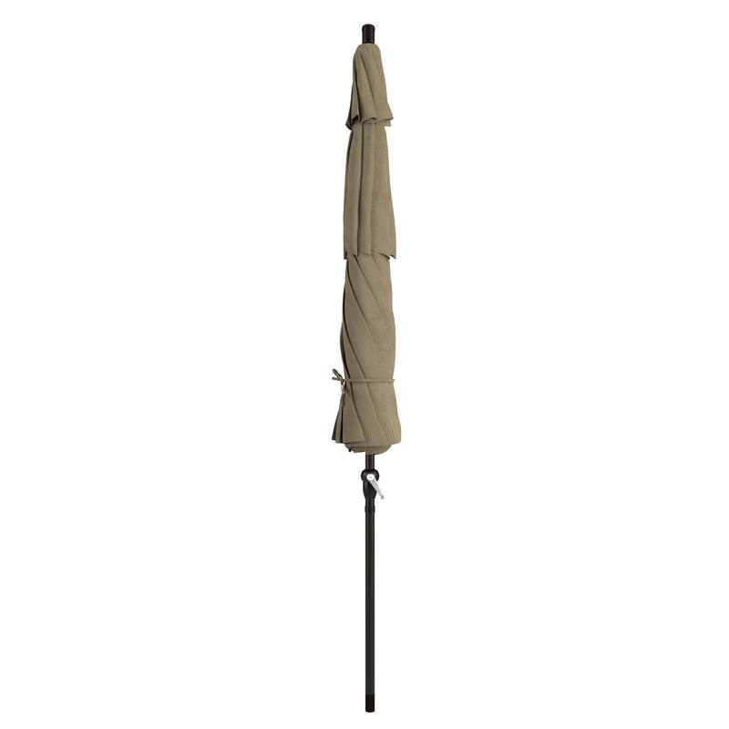 California Umbrella 11' Round Aluminum Crank Open Auto Tlit Patio Umbrella, Bronze Finish, Double Wind Vent.