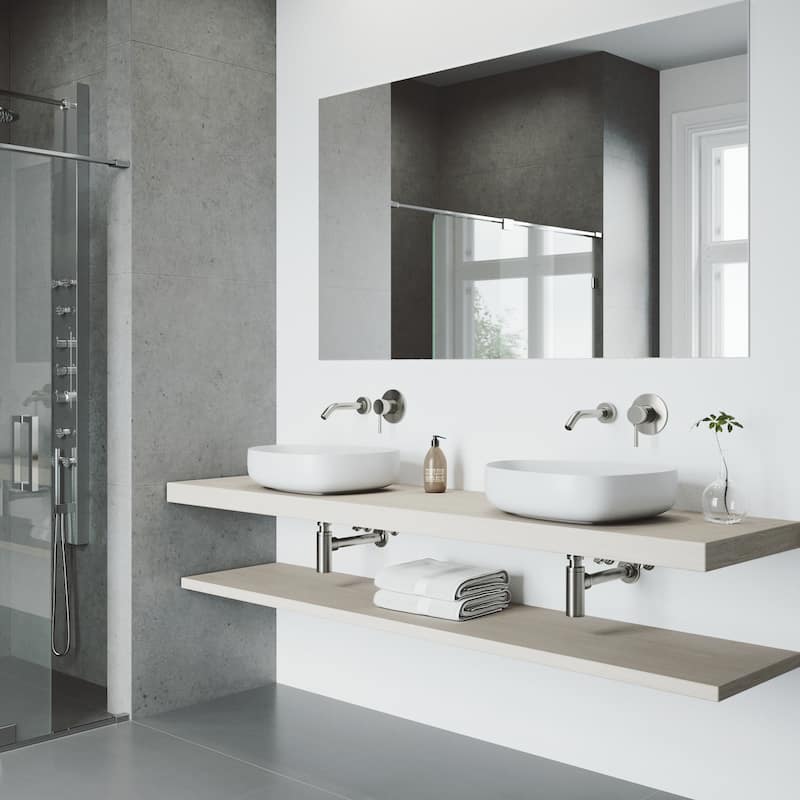 VIGO Olus 5" H Single Handle Wall Mount Bathroom Faucet