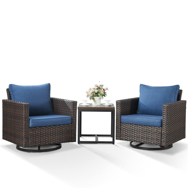 Outdoor Swivel Glider Chairs with Soft Cushion