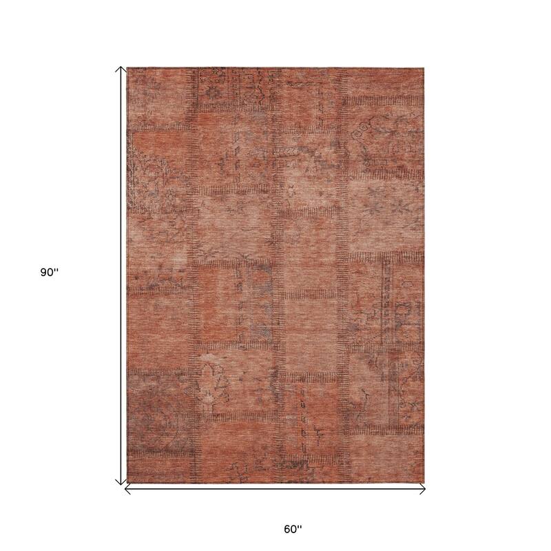 HomeRoots Patchwork Transitional Rectangle Outdoor Rug