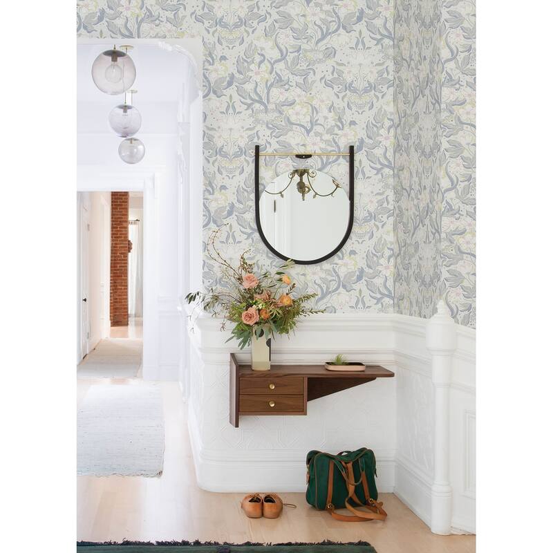 A-Street Prints Lisa Bone Floral Damask Wallpaper
