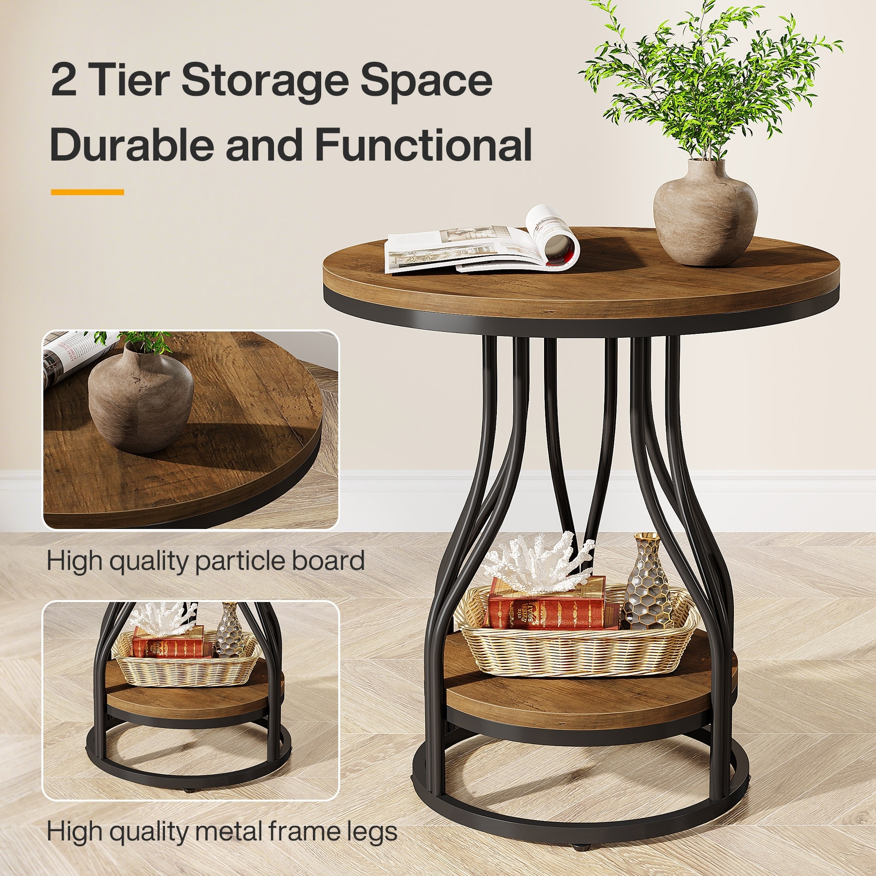 Round-Side-Table-White-Gold-