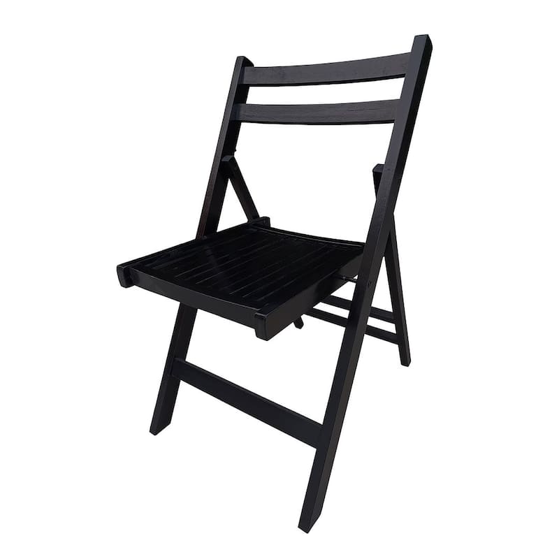 4 Pack Wood Folding Chair with Slatted Seat