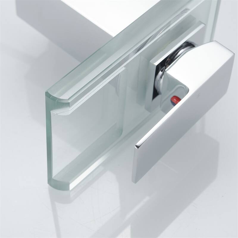 Single Handle Waterfall Bathroom Faucet with LED Light Bathroom Sink Basin Faucets