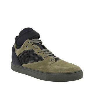 Shop Balenciaga Men S High Top Black Olive Green Suede Leather