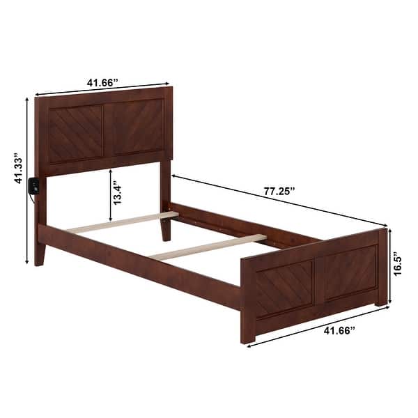 dimension image slide 11 of 15, Canyon Foundation Bed Frame with Matching Footboard