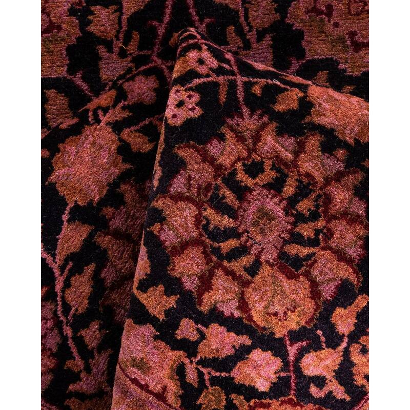 Overton Hand Knotted Wool Vintage Inspired Modern Contemporary Overdyed Pink Runner Rug - 3' 0" x 9' 1"