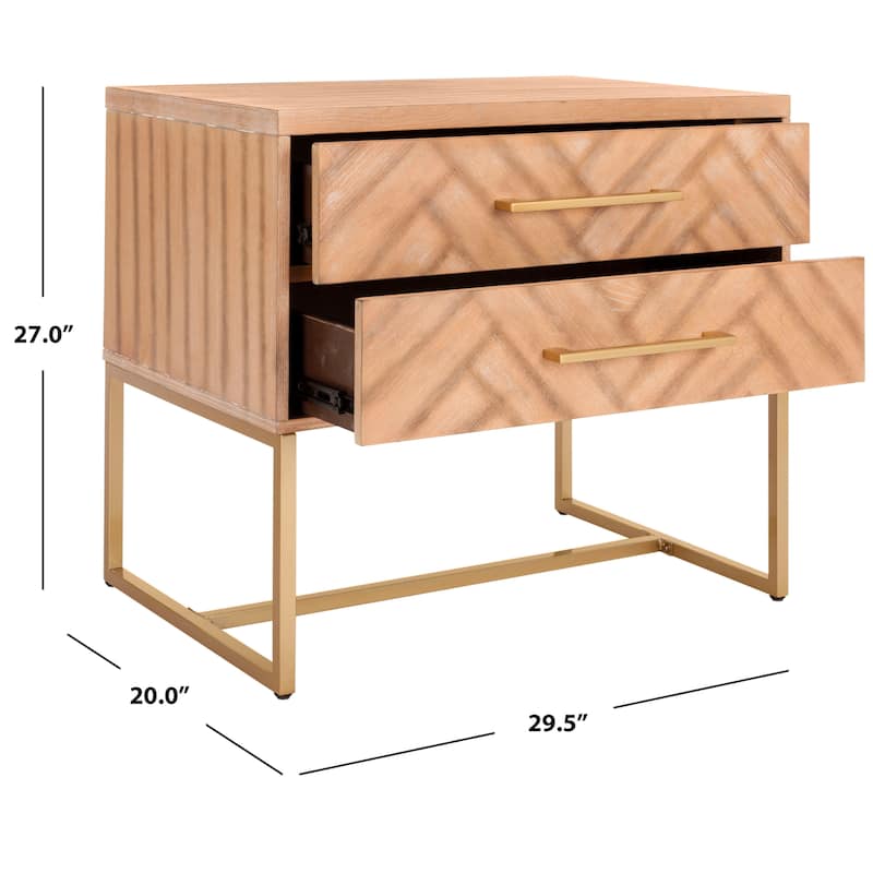 SAFAVIEH Georgiann Oak Brown Nightstand