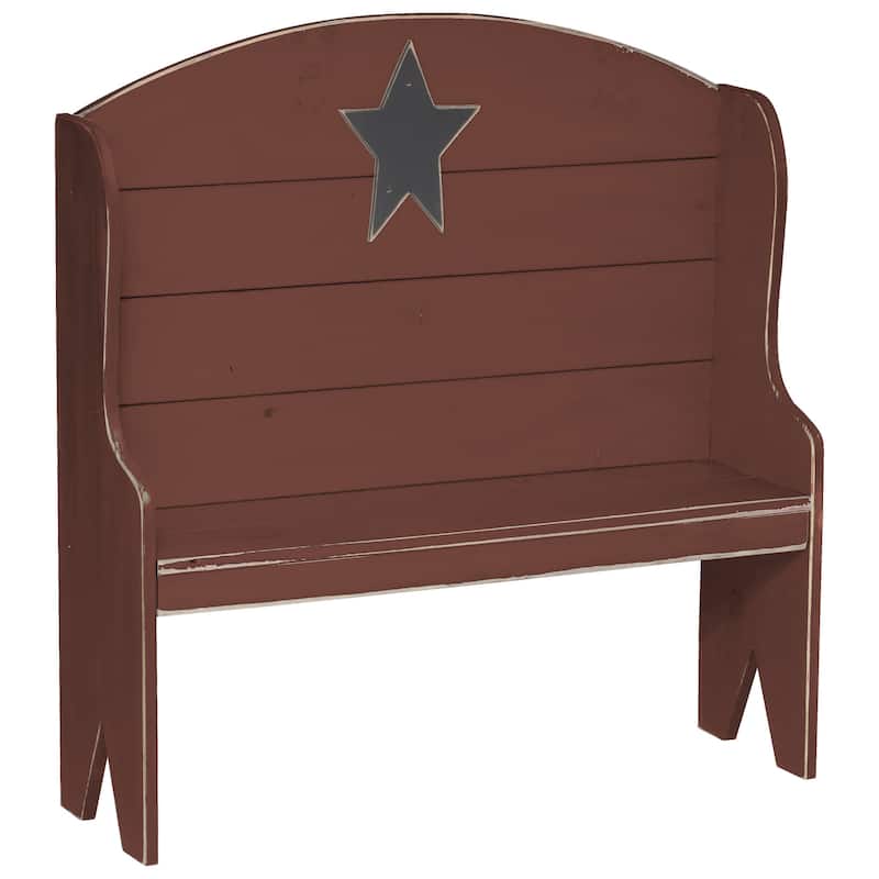 Farmhouse Miniature Deacon's Bench - Burgundy