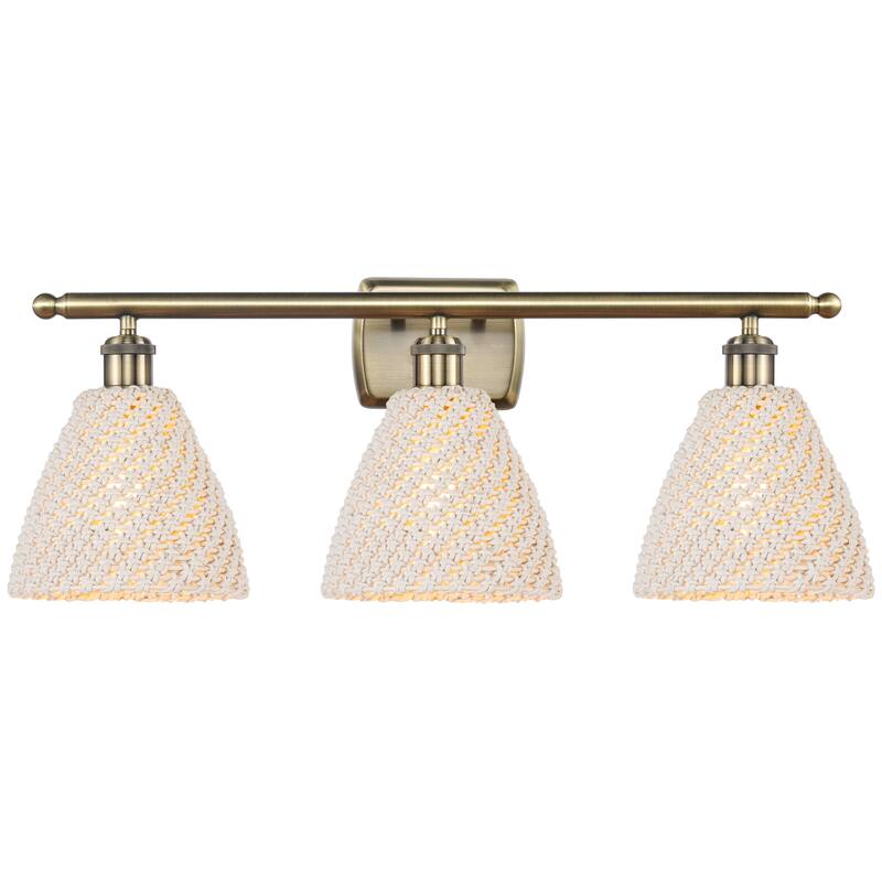 Innovations Lighting Endless Possibilities Ballston - Bristol Natural - 3 Light 28" Bath Vanity Light - Antique Brass