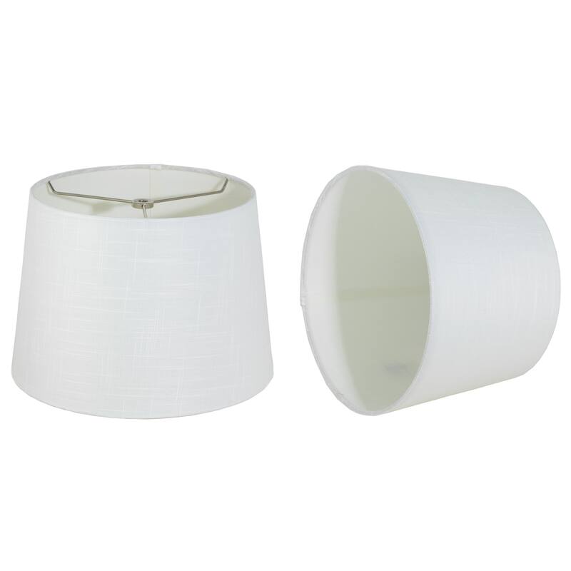 French Drum Lamp Shade,Textured Linen, 10" Top, 12" Bottom, 8.5" Slant
