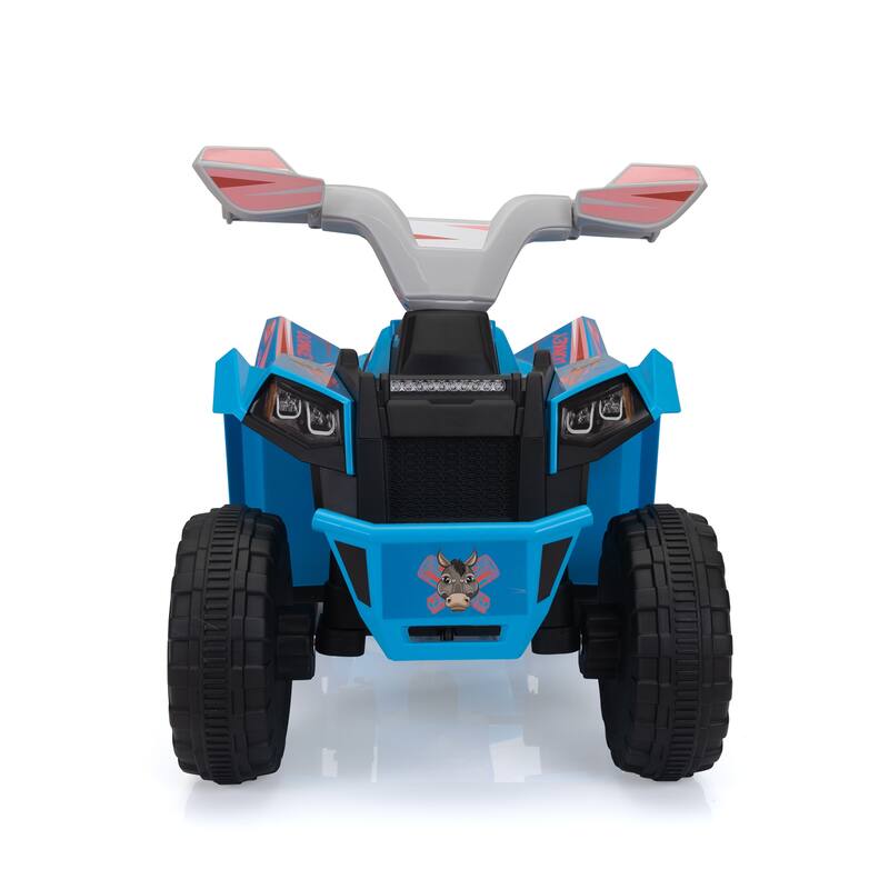 Electric 6V ATV Ride-On for Kids with Trailer, Bluetooth, Music, and Power Display, White, Ages 3-6
