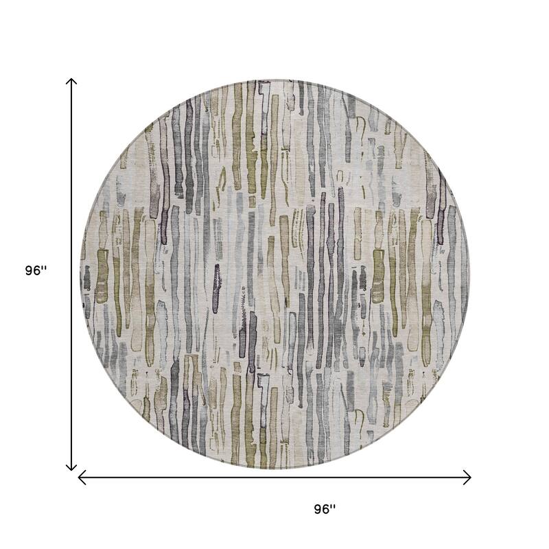 HomeRoots Striped Modern Rectangle Outdoor Rug