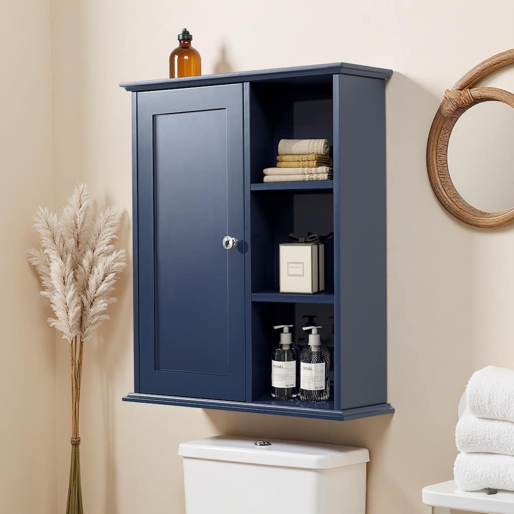 27.6"H Upgraded Bathroom Wall Cabinet Over The Toilet Storage Cabinet, Wall Mounted Wooden Medicine Cabinet