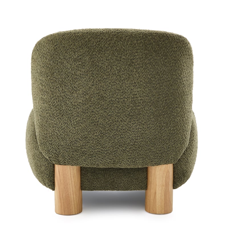 Christopher Knight Home - Modern Boucle Upholstered Accent Chair with Solid Rubberwood Legs