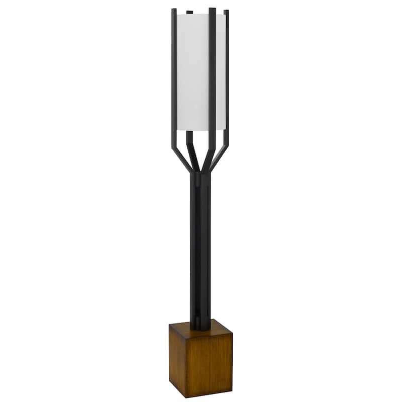 60W Keene metal floor lamp with inrtegrated hardback fabric shade - One Size