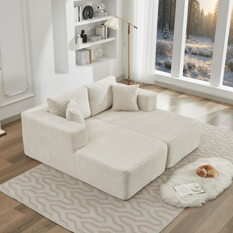 106" Cloud Sectional Couch Double Chaise Lounges,Deep Seat Modern Modular Sofa For Living Room,No Assembly Required