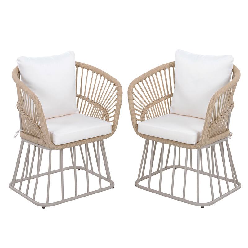 Christopher Knight Home - Outdoor Wicker Dining Chair with Steel Frame & Cushion (Set of 1/2/4/6)