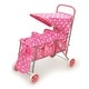 preview thumbnail 2 of 4, Badger Basket Folding Triple Doll Stroller - Pink/Polka Dots