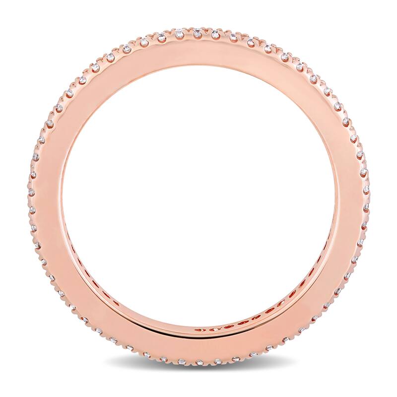 Miadora 14k Rose Gold 1/4ct TDW Diamond Stackable Eternity Wedding Band Ring