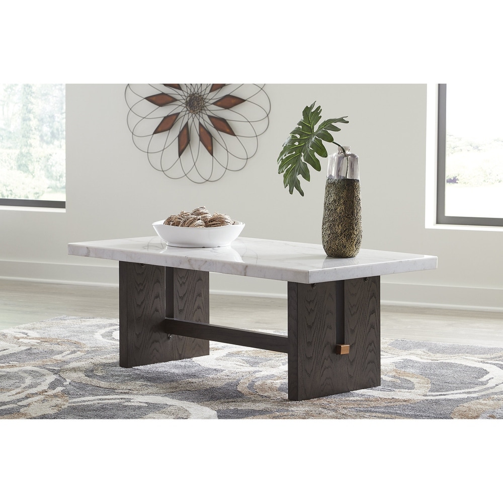 Brown Marble Signature Design by Ashley Coffee Tables Bed Bath