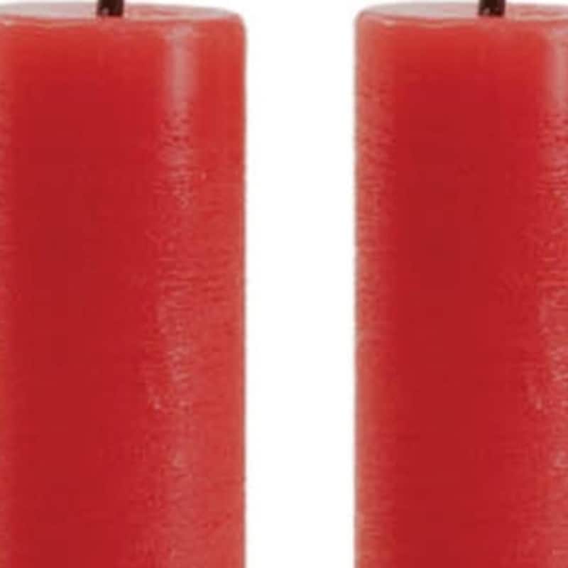 Set of Two Red Flameless Taper Candles