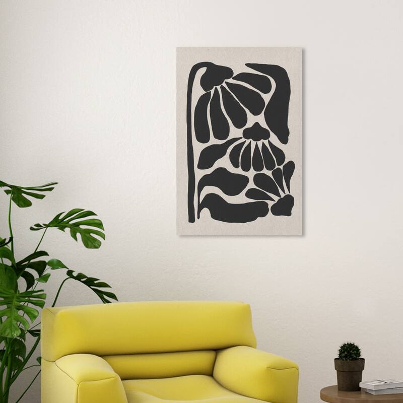 Wynwood Studio Canvas Abstract Flora Minimalista Black and Pastel Black Modern & Contemporary Wall Art Canvas Print - 30 x 20