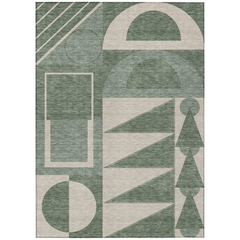 Machine Washable Indoor/ Outdoor Modern Crowley Chantille Rug