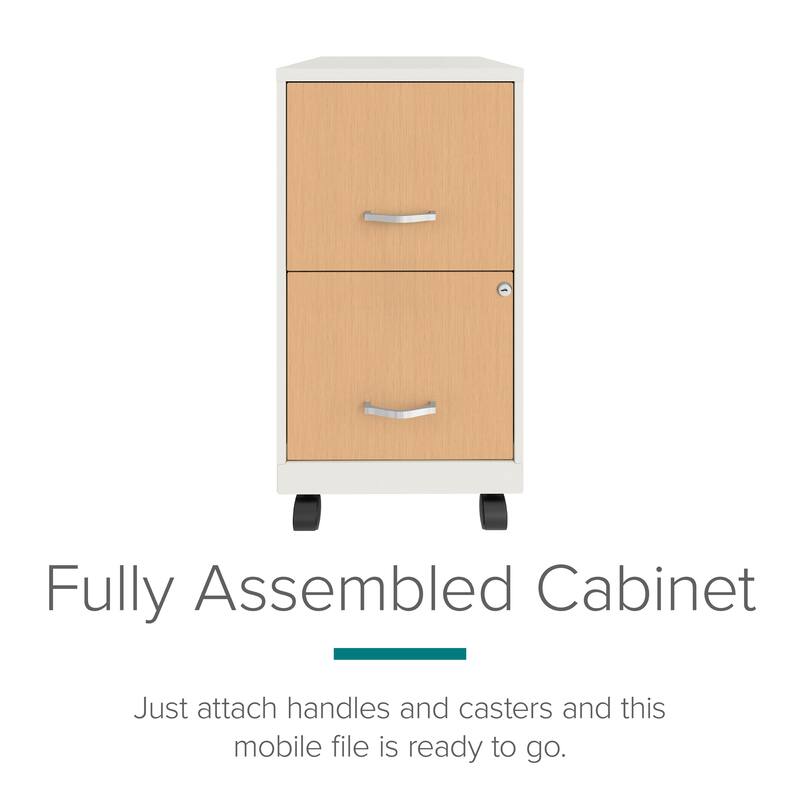 Space Solutions Home Office Natural Wood Finish Desk and Storage Set