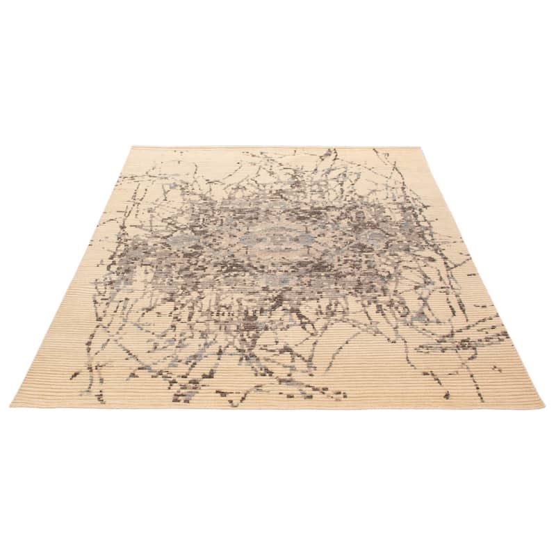 ECARPETGALLERY Hand-knotted Tangier Cream Wool Rug - 8'0 x 9'10