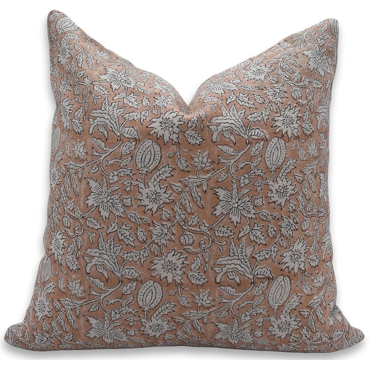 Fabdivine Rustic Soft Brown Thick Linen Pillow Cover Boho Accent Decor, Manikarnika