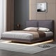 preview thumbnail 2 of 11, Queen Size Upholstered Platform Bed with Sensor Light and 2 Large Backrests, Stylish Platform Bed with 2 sets of USB Port, Gray
