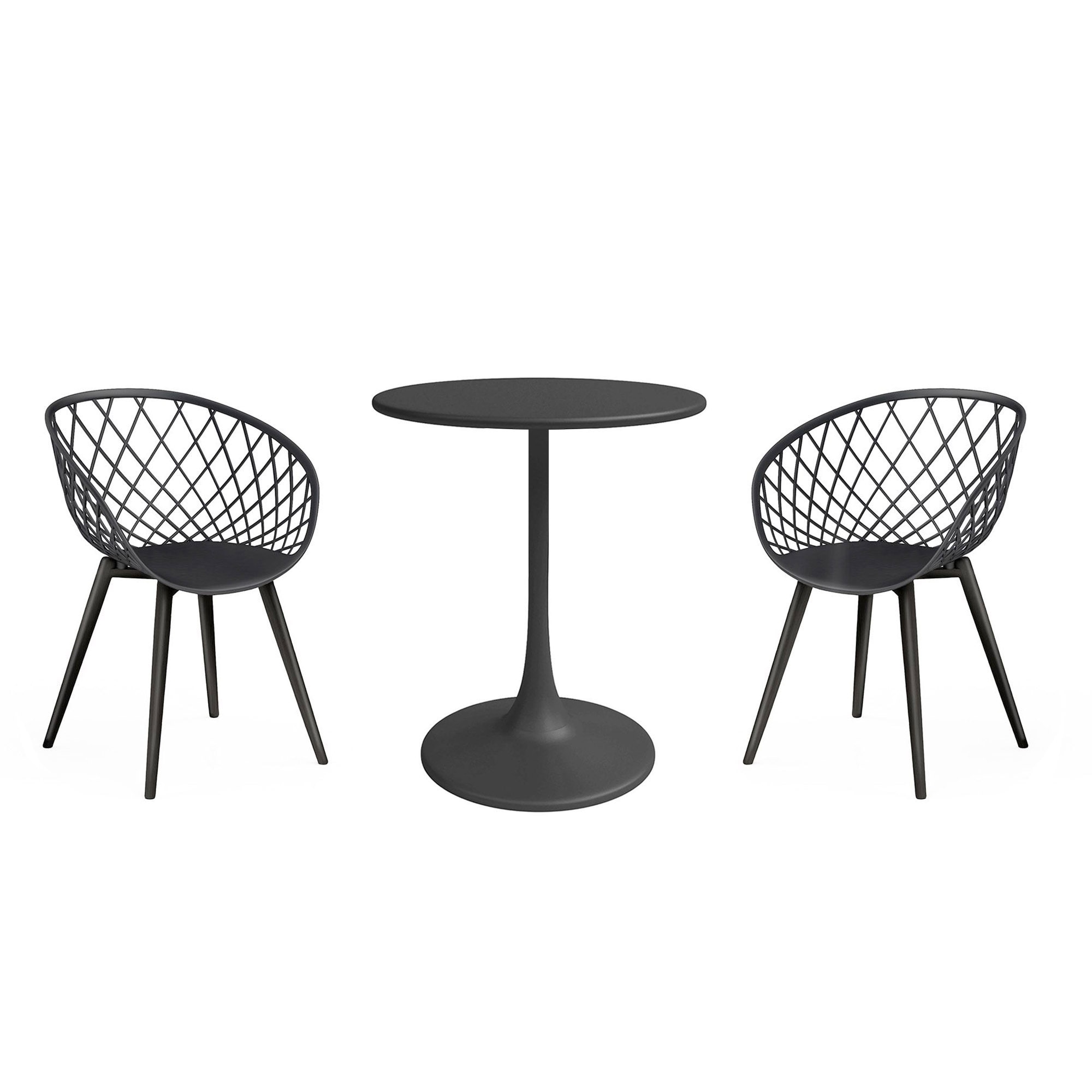 【新作からSALEアイテム等お得な商品満載】 Set, Bistro Lux 3-Piece Kurv Weather Indoor Resistant, PCパーツ