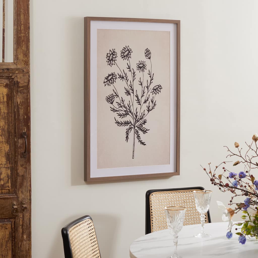 SAFAVIEH Vija Fresh Cut Flora Photograph, 24 x 36, Framed Wall Art - Ivory/Black