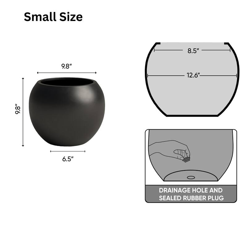 DTY Signature Mount Sherman 1-Piece Fiberstone Planter for Indoor/Outdoor