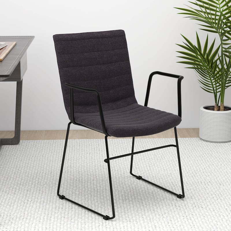 Zylar Ergonomic Guest Chair with Leather, Stainless Steel Base, High-Density Foam, Modern Design for Office or Waiting Room