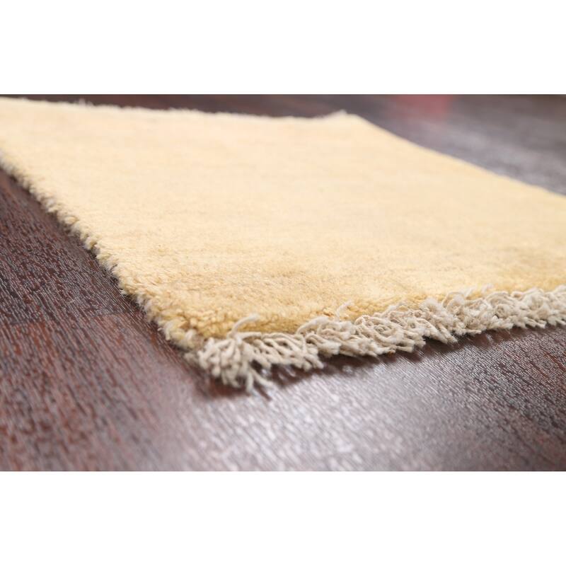 Solid Contemporary Gabbeh Persian Area Rug Wool Handmade Carpet - 1'8" x 1'10" Square