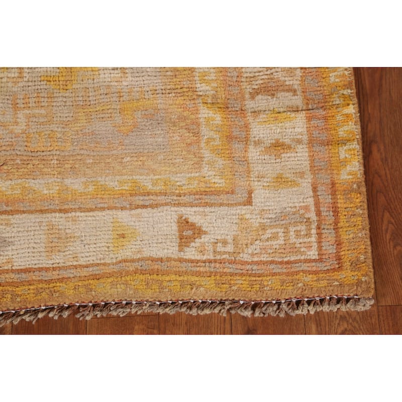 Hand Knotted Oriental 100% Wool Carpet Tribal Geometric Brown Gabbeh Area Rug - 5' 11'' X 3' 1''