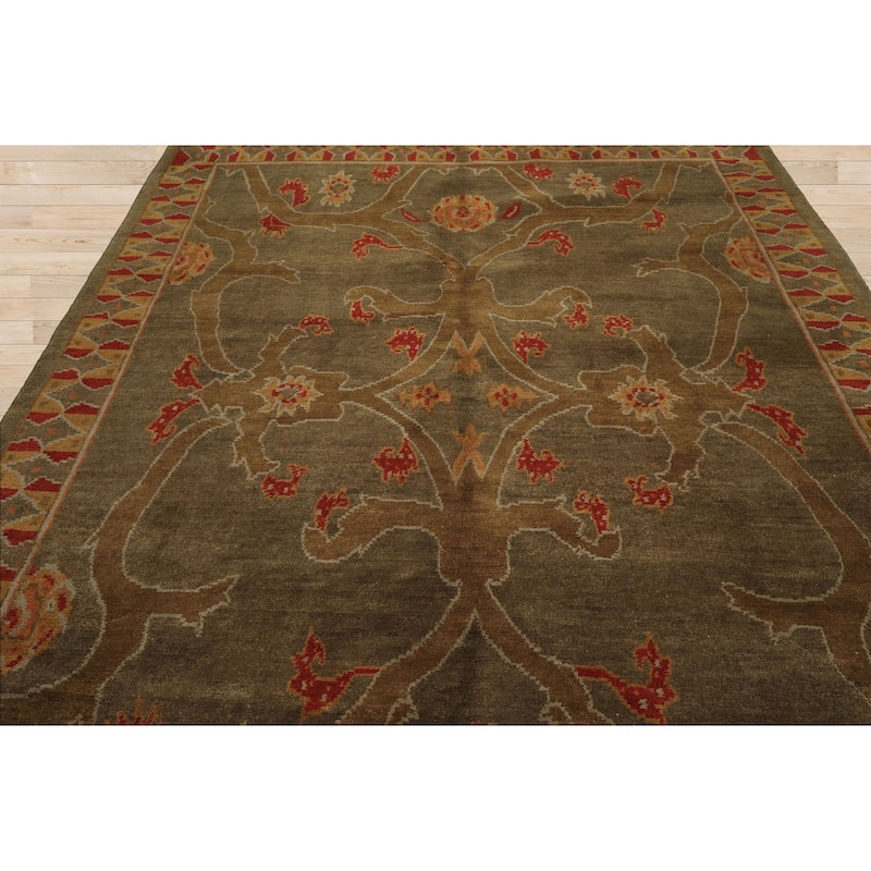 8x10 Hand Knotted Wool Moss Plush Pile Tibetan Arts & Crafts Swiss Wash Rug - 8' x 10'