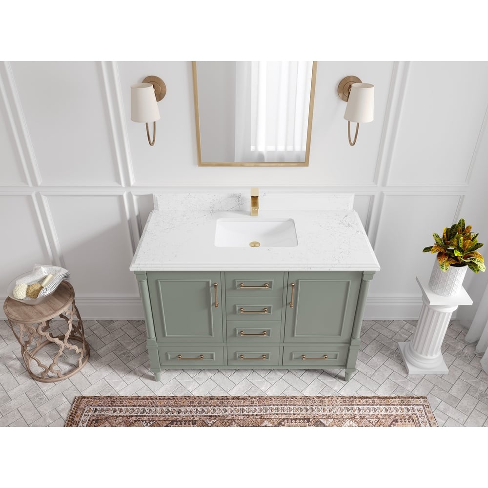 Willow Collections 48 in. W x 22 in. D Aberdeen Single Bowl Sink Bathroom Vanity with Countertop