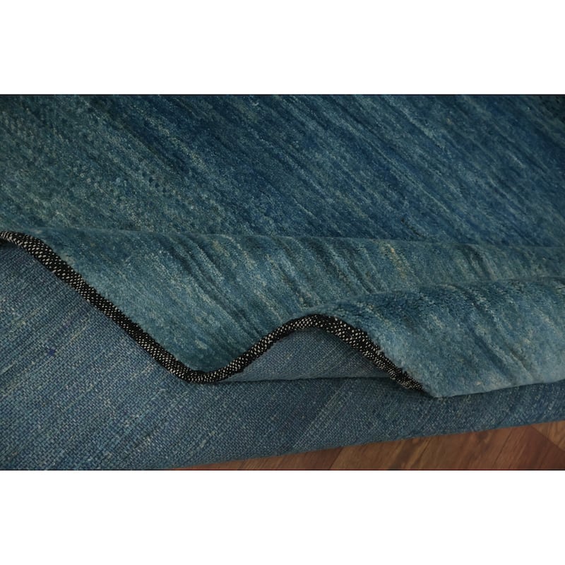 Hand Knotted Oriental 100% Wool Carpet Tribal Contemporary Navy Blue & Blues Gabbeh Area Rug - 6' 4'' X 4' 7''