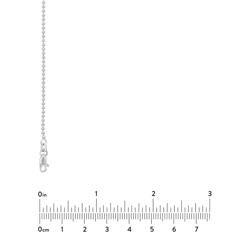 Curata 14k White Gold 1.5mm Diamond Cut Bead Chain Necklace (Lobster) Options: 16 18 20