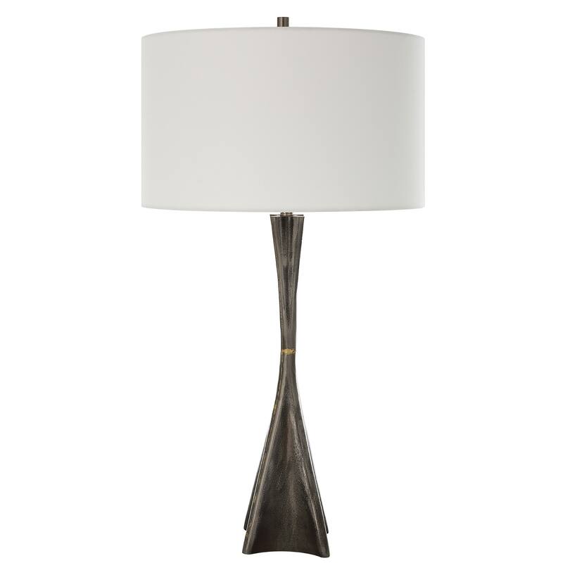 Handcrafted Table Lamp with Drum Shade - 32" - Black