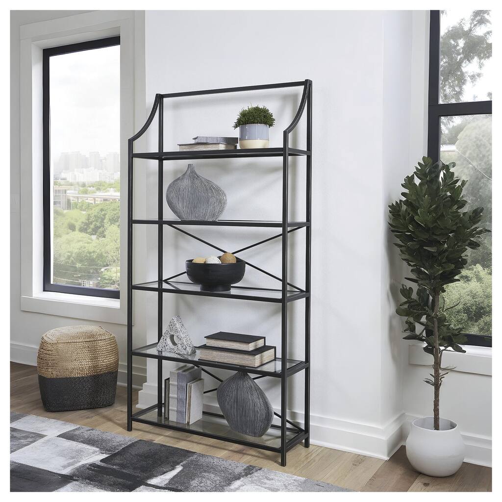 Signature Design by Ashley Dakerwell Black 72" Bookcase - 36" W x 12" D x 71.88" H