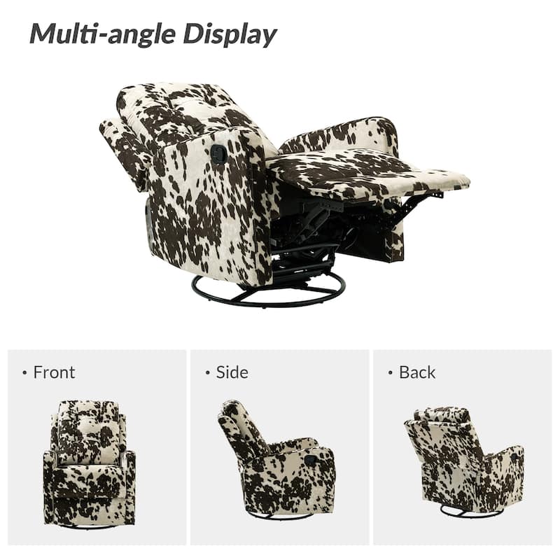 Arlette Floral Manual Swivel Recliner with Tufted Back Set of 2