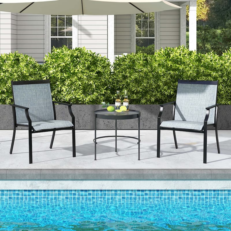 Costway 2 Piece Patio Dining Chairs Large Outdoor Chairs with - See Details
