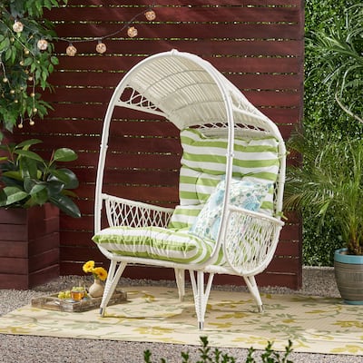 Malia Outdoor Cushioned Wicker Basket Chair by Christopher Knight Home